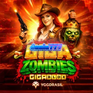 Tampilan visual slot Giga Zombies GigaBlox dengan elemen reruntuhan Aztec dan simbol GigaBlox